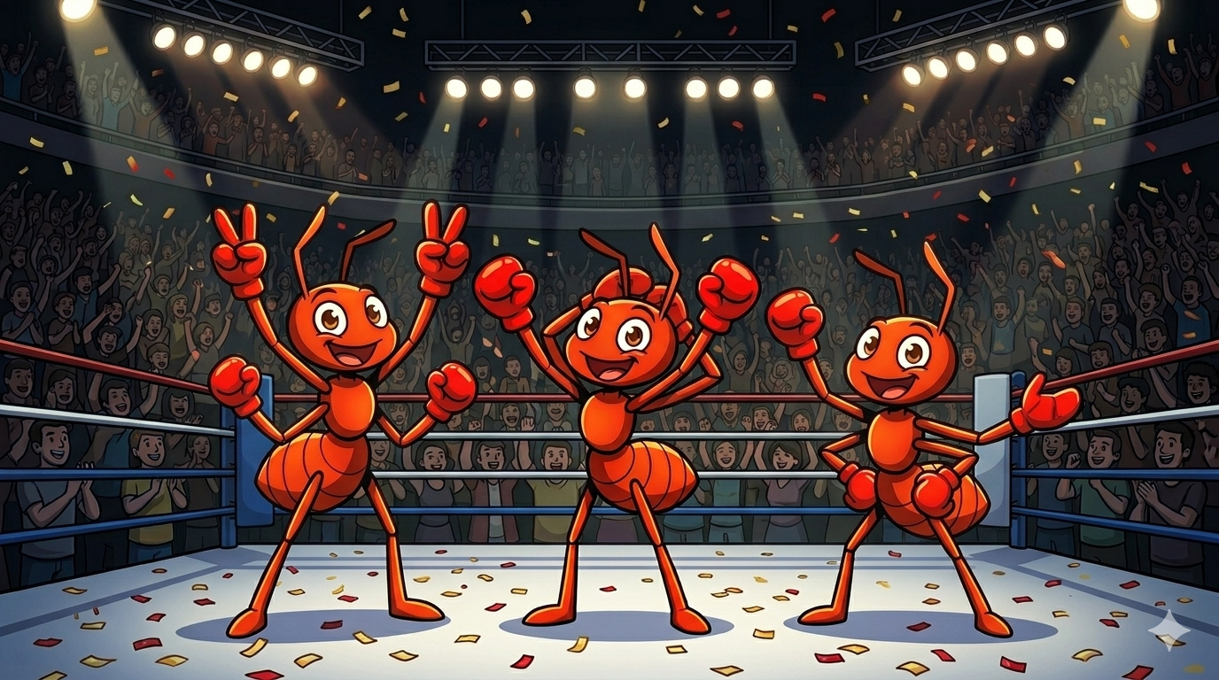 Boxing Ants en el ring